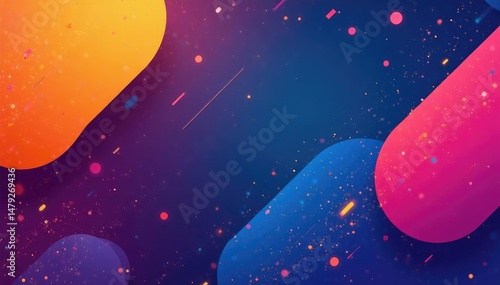 Vibrant abstract shapes and gradients create a modern, eye-catching poster design  Perfect for website banners or social media graphics , artwork, vector