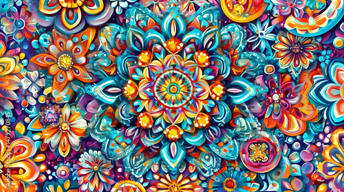 Vibrant Floral Mandala Art Designs