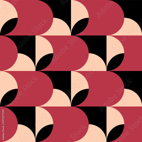 Abstract geometric seamless pattern. Minimalist geometrical ornament. Vector illustration.