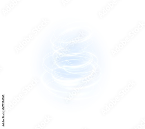  glowing spiral of wind and energy with fresh, dynamic flow perfect for PNG designs themed around air, weather, cooling, or fast motion effects with a clean modern style.