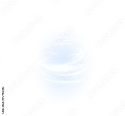  glowing spiral of wind and energy with fresh, dynamic flow perfect for PNG designs themed around air, weather, cooling, or fast motion effects with a clean modern style.
