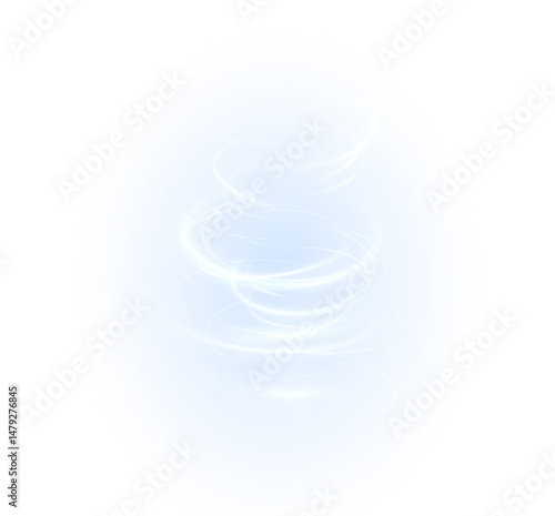  glowing spiral of wind and energy with fresh, dynamic flow perfect for PNG designs themed around air, weather, cooling, or fast motion effects with a clean modern style.