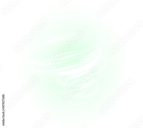 fresh swirl of green and minty air with magical sparkle ideal for PNG eco designs, summer cocktails, or nature-inspired abstract compositions with vibrant motion