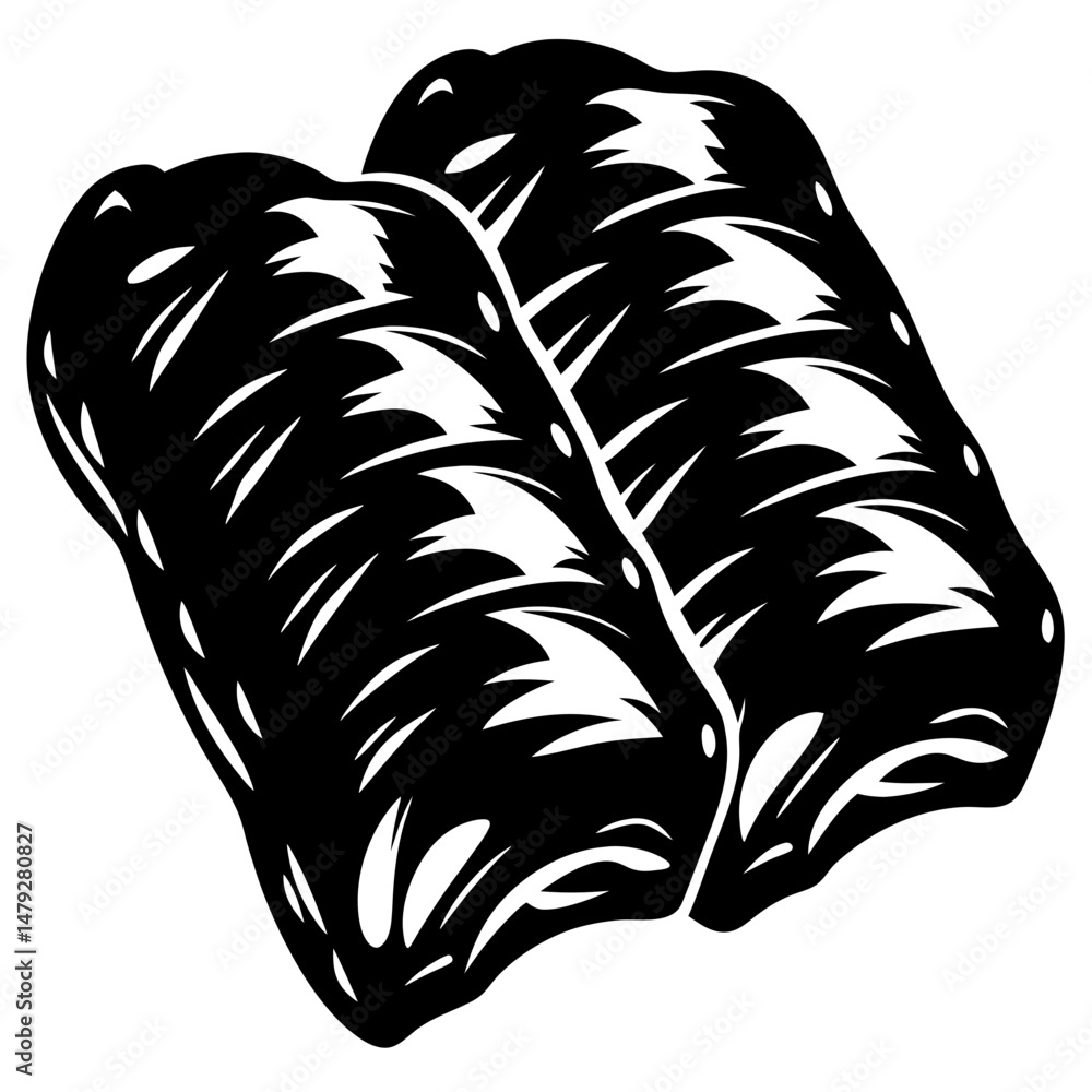 Obraz premium vector drawing of ribs