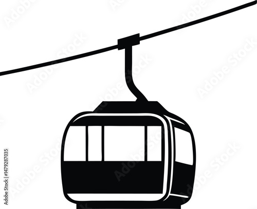 cable car silhouette vector illustration