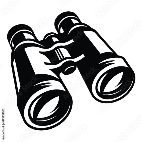 Bold Graphic Binoculars Illustration for Exploration, Adventure, and Surveillance Concepts