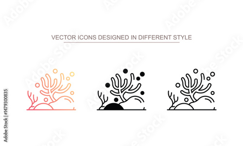 Coral Reef icon design with white background stock illustration