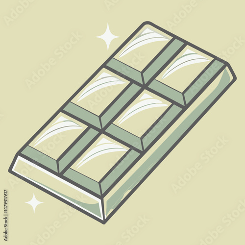 板チョコのフラットイラスト / Chocolate bar in flat design