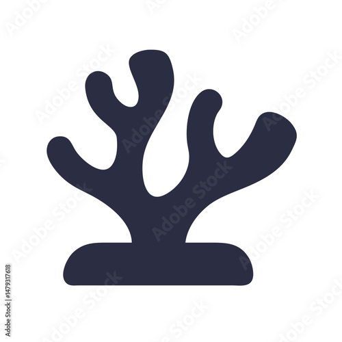 サンゴ礁のシルエットアイコン / Coral reef silhouette icon
