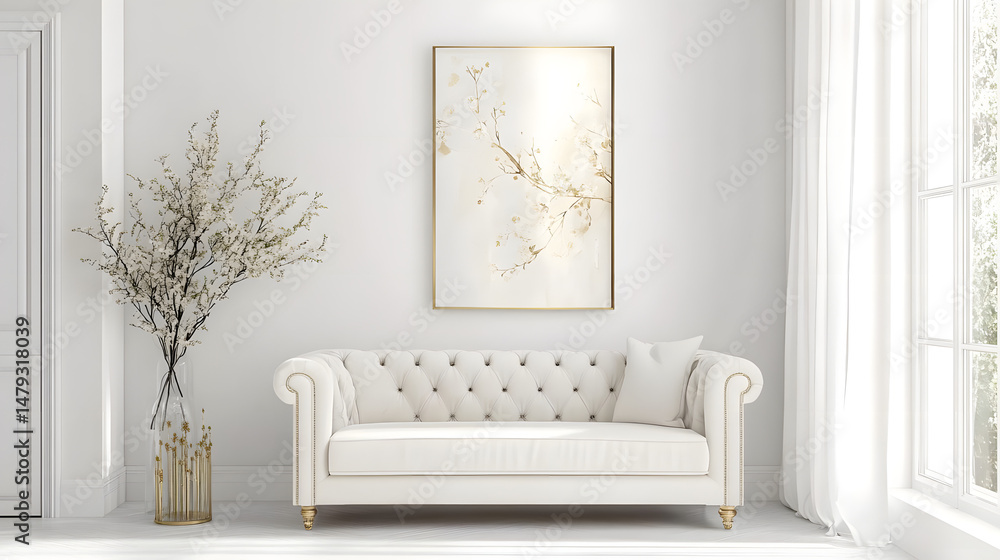 Elegant White Sofa Decor, Calm Room