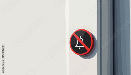 No bell sign symbolizing quiet environment, minimalist design