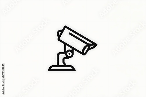 A Simple Line Drawing of a Security Surveillance Camera photo