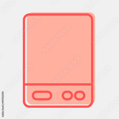 Icon external hard drive. Computer components elements. Icon in two tone style.
