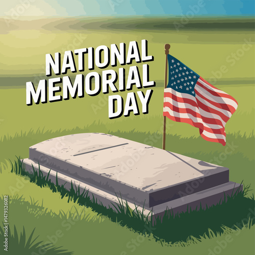 National Memorial Day Tribute Illustration