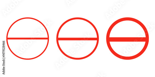 Red Circular Prohibition Icons Vector – Horizontal Line Warning Symbols Set Free Download Red Circular Prohibition Icons Vector – Horizontal Line Warning Symbols Set - GFXLoad
