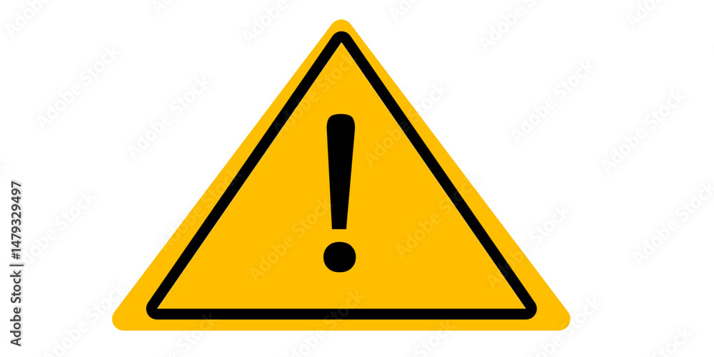 Yellow Warning Triangle with Exclamation Mark – Caution Alert Safety Sign Icon Yellow Warning Triangle with Exclamation Mark – Caution Alert Safety Sign Icon