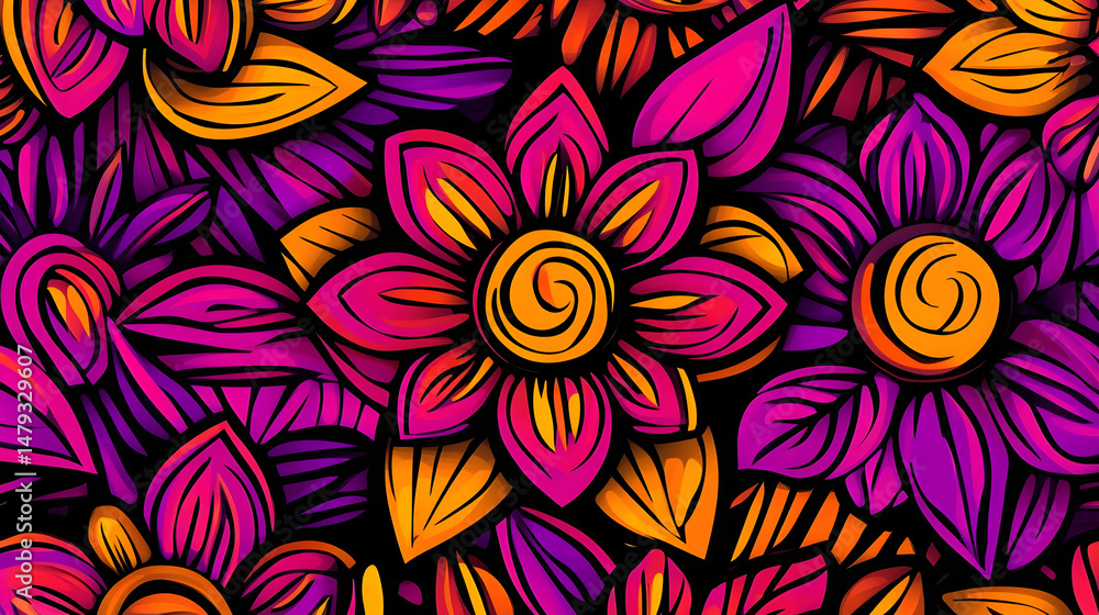 Vibrant Floral Designs, Bold Colors