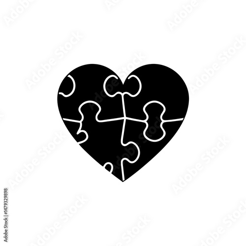 creative details Outline silhouette Broken heart icon vector illustration