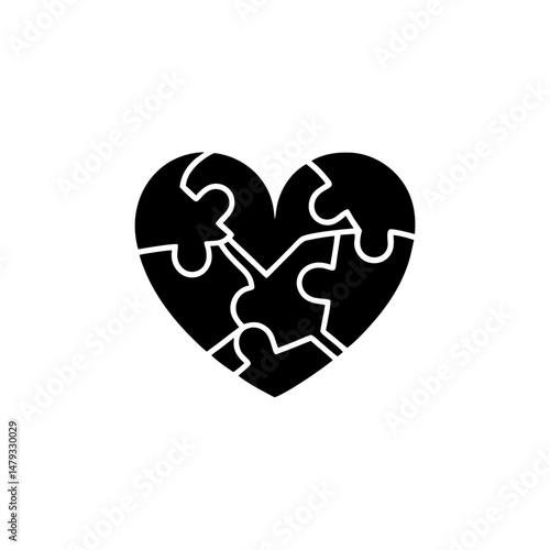 creative details Outline silhouette Broken heart icon vector illustration