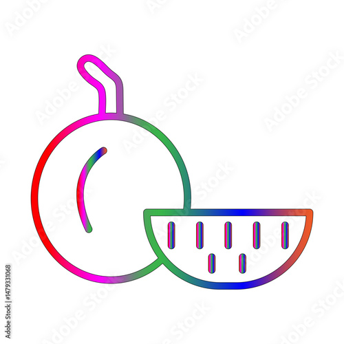 Musk melon line gradient icon