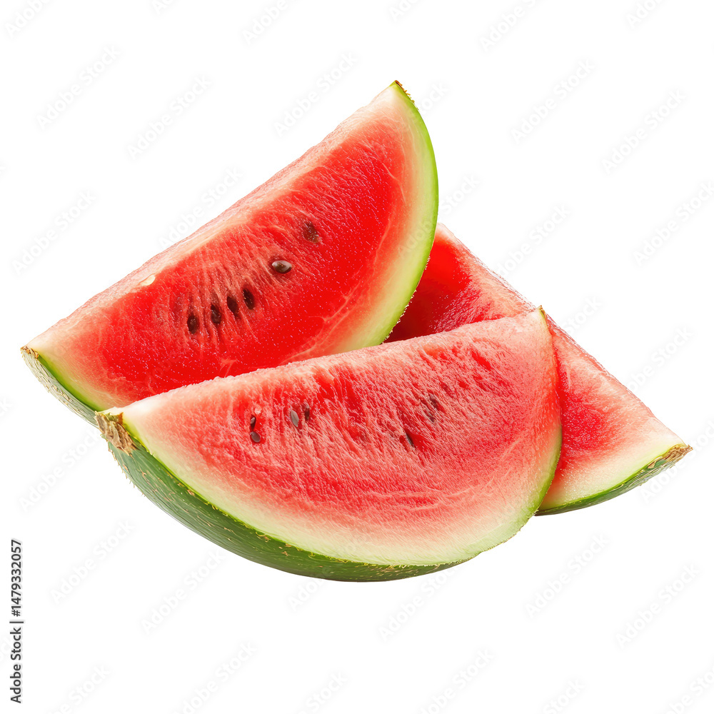Fresh watermelon slices, vibrant red, juicy Fresh watermelon slices, vibrant red, juicy
