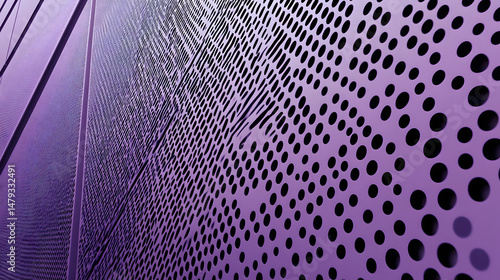 Obraz na płótnie Purple Metal Panel with Holes: Abstract Design w salonie