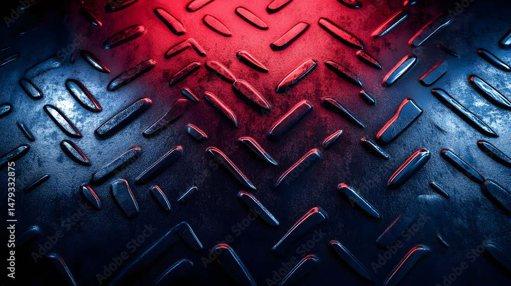 Metal Texture: Red & Blue Light