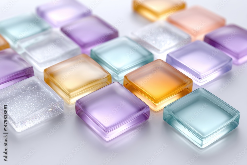 Sparkling grid glass layout in pastel and bright tones, balanced and flat with subtle highlights, designed for decorative auxiliary use, Sparkling grid glass layout in pastel and bright tones, balanced and flat with subtle highlights, designed for decorative auxiliary use,