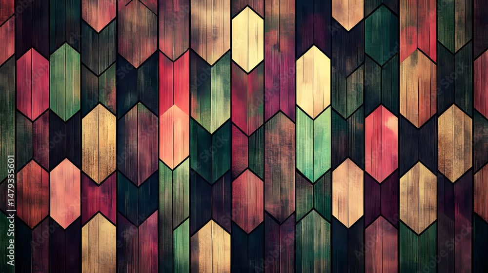 Hexagon Wood Panel Design Textures