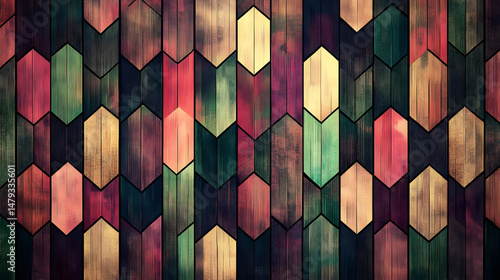 Hexagon Wood Panel Design Textures