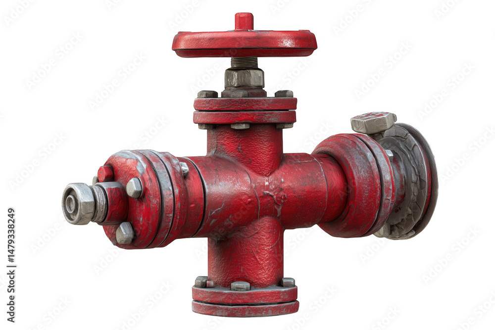 Rustic Red Metal Fire Hydrant With Weathered Texture On Transparent Background Rustic Red Metal Fire Hydrant With Weathered Texture On Transparent Background