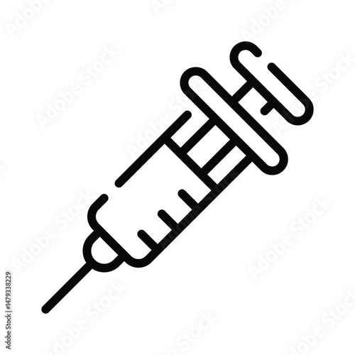 A well designed outline icon of medical injection needle
