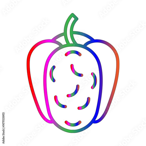 Bell pepper line gradient icon