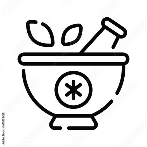 Download our premium outline icon of herbal medicine