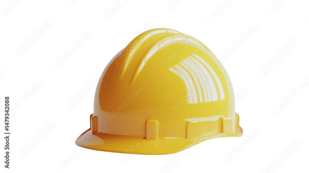 Fototapeta premium Yellow Construction Helmet Isolated on White Background