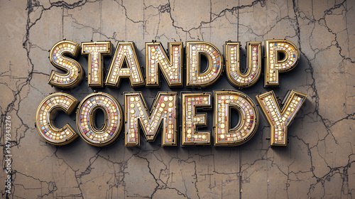 Standup comedy editable text effect, graphic style collection