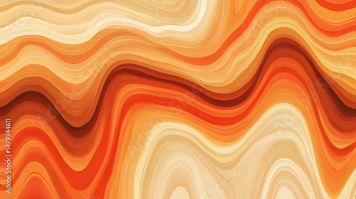 Obraz na płótnie Fluid Orange Waves Abstract Art Design w salonie