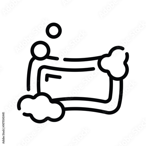 Creatively designed line icon of soap with bubbles