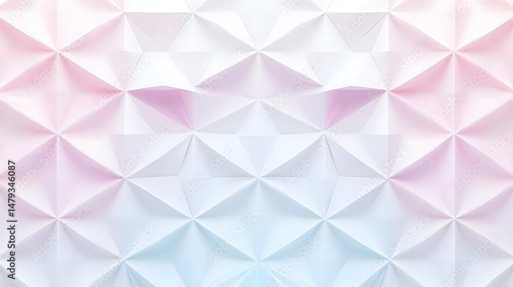 Geometric Paper Art: Pastel Hues, Triangles