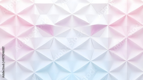 Obraz na płótnie Geometric Paper Art: Pastel Hues, Triangles w salonie