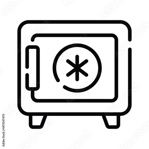 An outline style icon of medical vault insurance