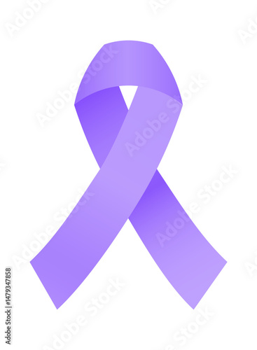 Purple awareness ribbon symbolizing support for Alzheimer's disease, pancreatic cancer, domestic violence, epilepsy, and lupus. Ideal for campaigns, advocacy, and charity.