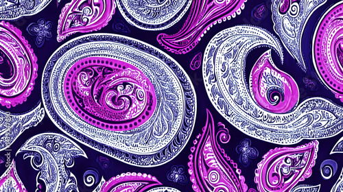 Vibrant Purple Paisley Designs