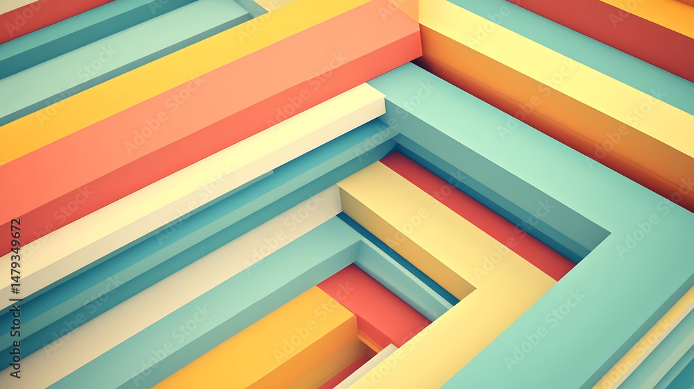 Abstract Color Blocks Design, Modern