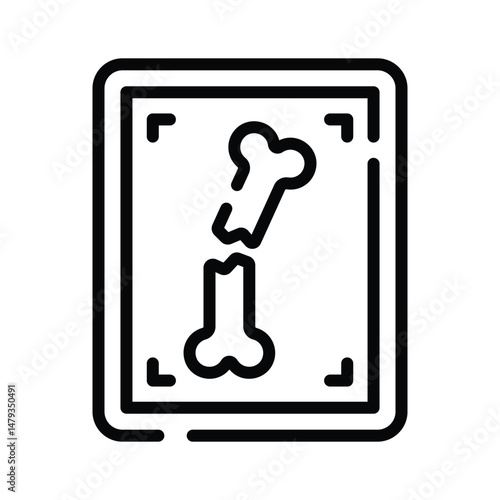A customizable line style icon showing bone x ray