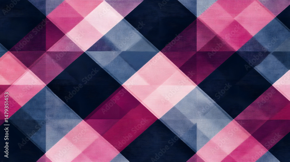 Abstract Pink, Blue & Purple Geometric Design