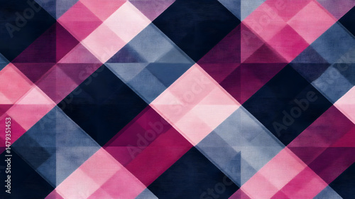 Obraz na płótnie Abstract Pink, Blue & Purple Geometric Design w salonie