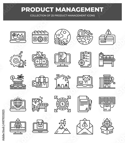 Product Management Icons: A Collection of 25 Essential Icons for Business