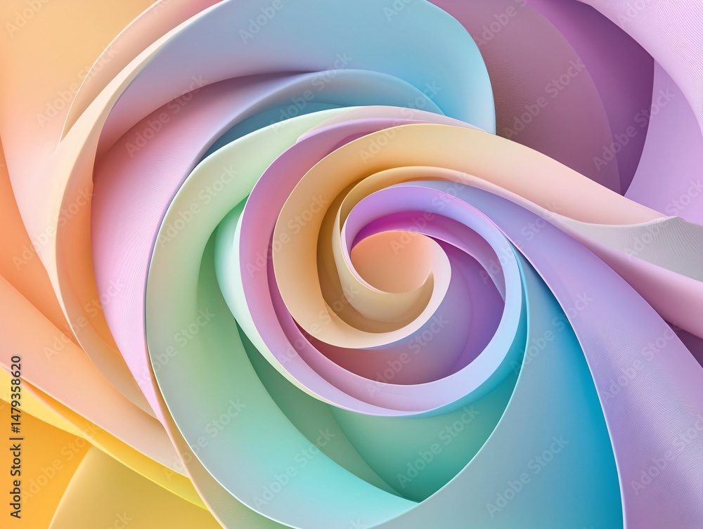 Fototapeta premium Soft Pastel Swirl of Colors Creating a Gentle Floral Pattern