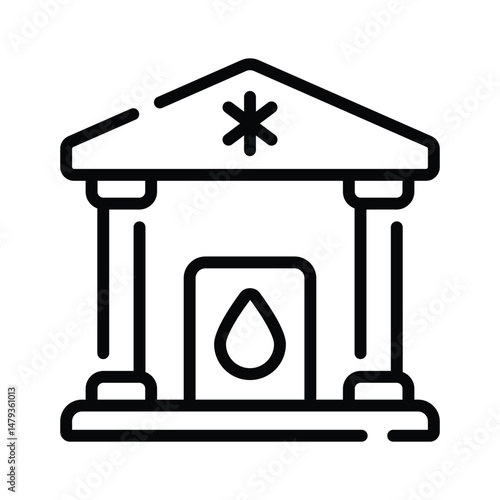 Ready to use outline icon of blood bank building